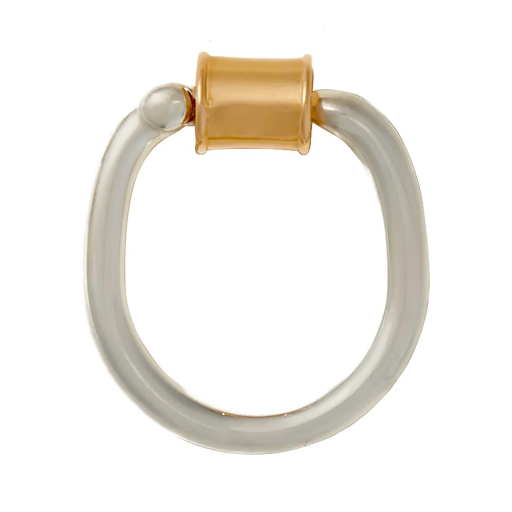 Marla Aaron Trundle Lock Ring - size 6 - Silver & 18K Gold